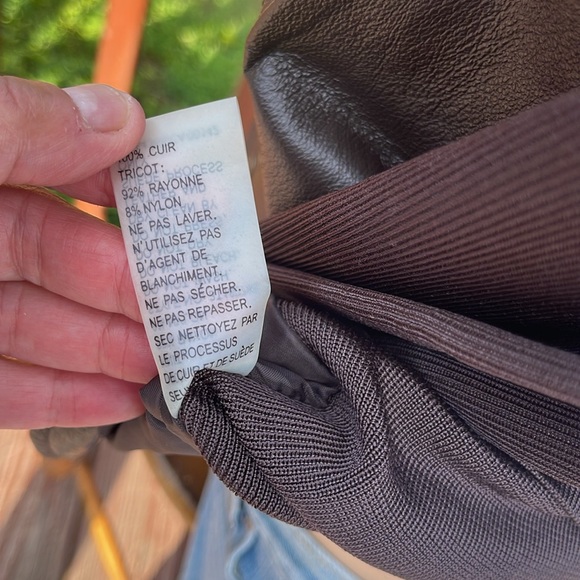 PETER NYGARD Size Med Brown Leather Zip Jacket w/ Embellishment -Blazer-Studded - Picture 6 of 8